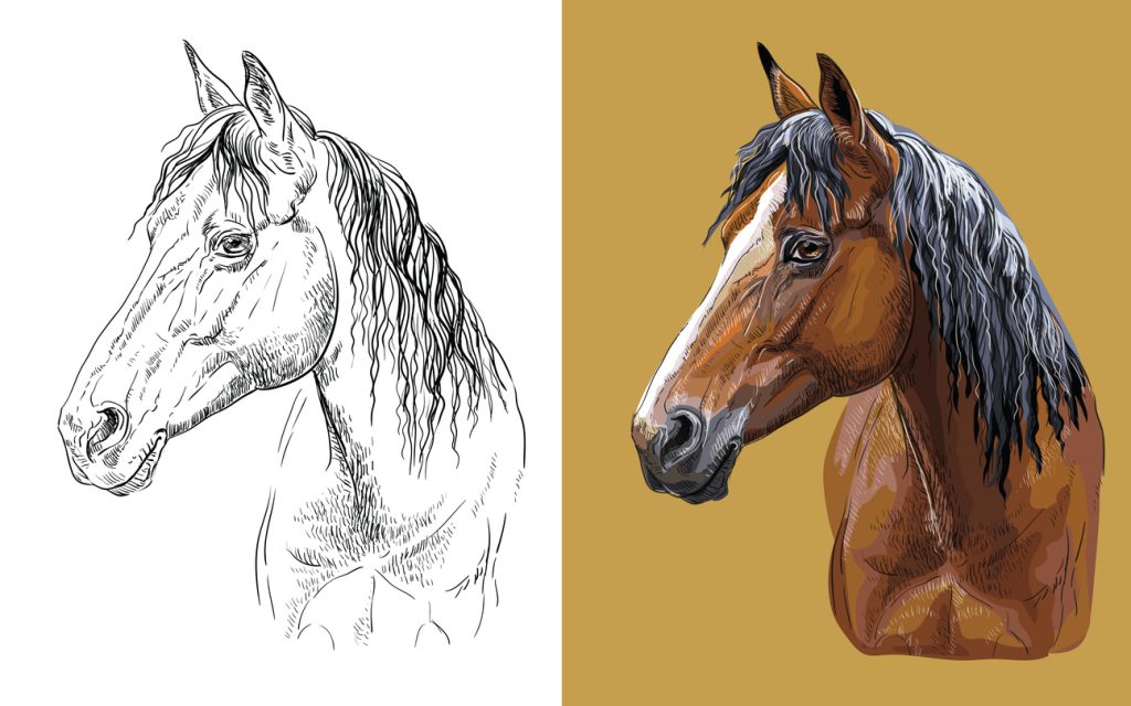 Digitalna ilustracija konja