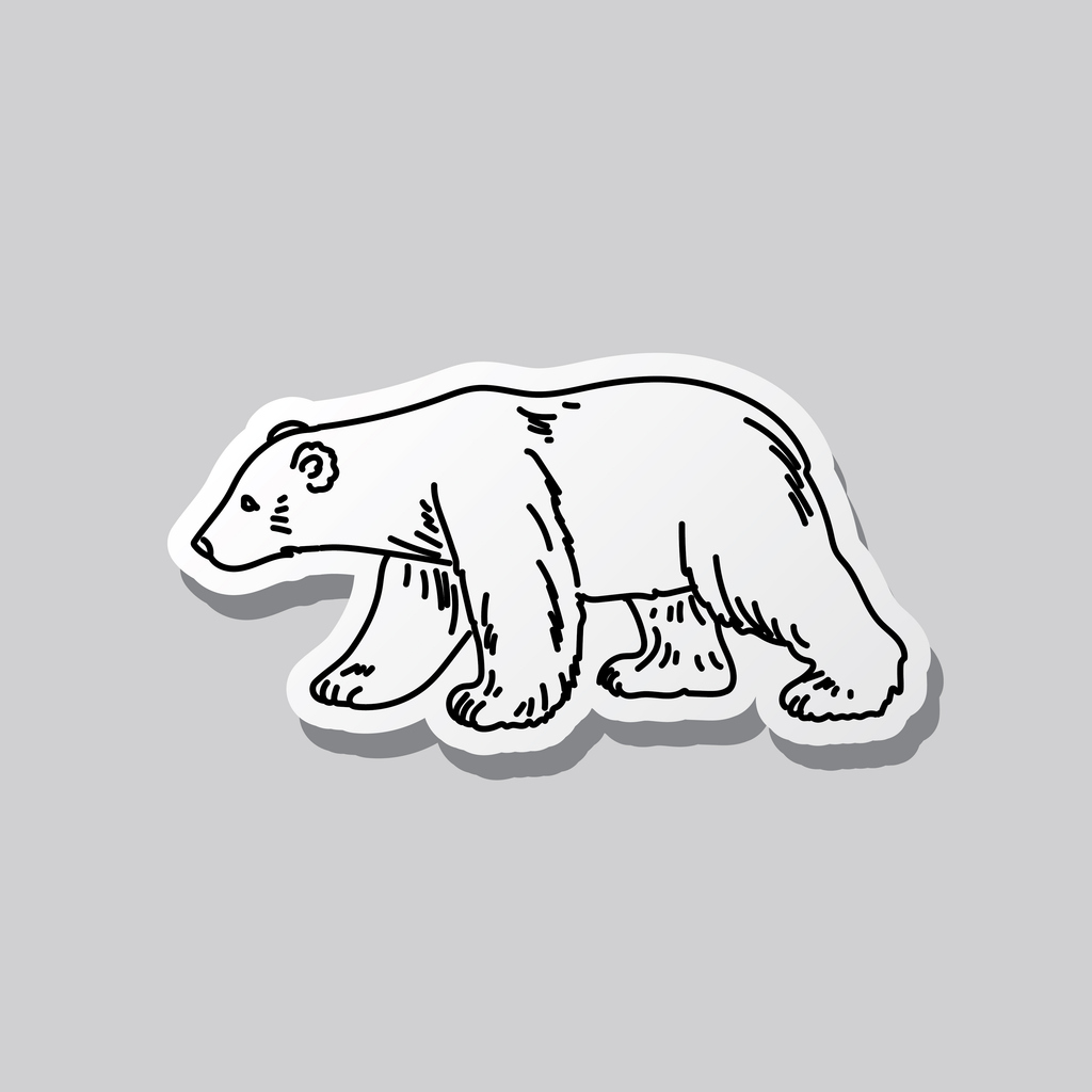 polarni medvjed - crno bijeli crtež polarnog medvjeda
